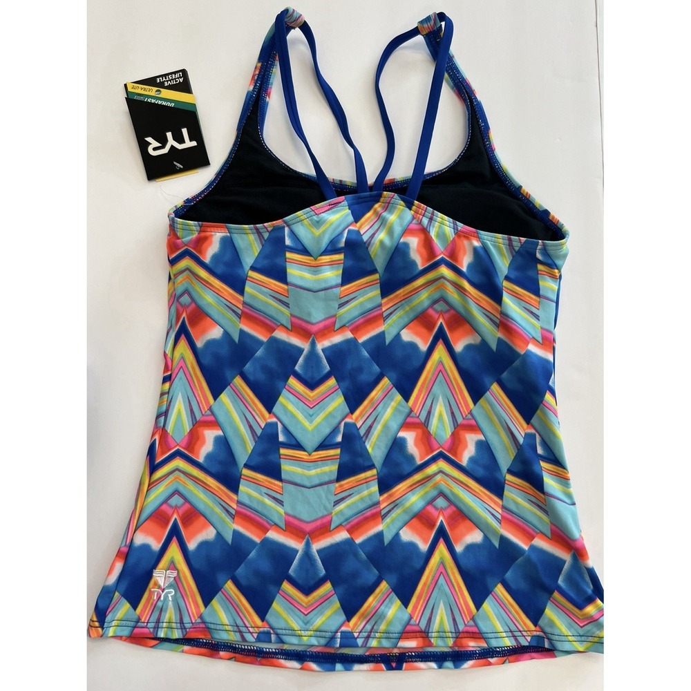 TYR Sport Women's Swim Tankini XS (0/2) NEW!! Ediza Lake Double Strap Multi - Picture 2 of 8